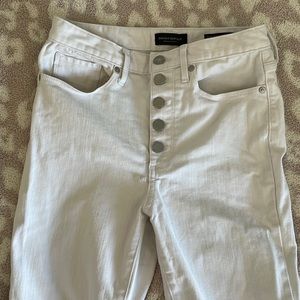 Button up white skinny jeans